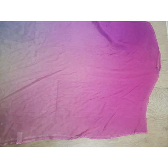 Jane Woolrich Silk Beach Cover Up Poncho Shawl Wrap Scarf Ombre Multicolor - Picture 8 of 12